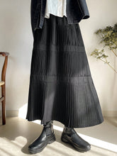 FRIFUL Women's Solid Color Pleated Minimalist A-Line Skirt, Casual Daily Wear